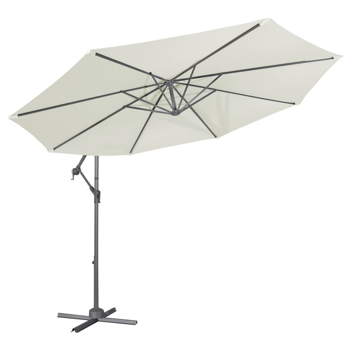 Dellonda Banana Parasol with Cover 3m - Cream