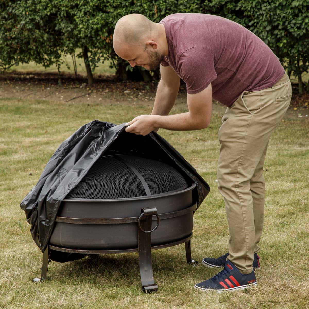 Dellonda Fire Pit, Fireplace, Outdoor Patio Heater PVC Cover, Water-Resistant, Heavy-Duty