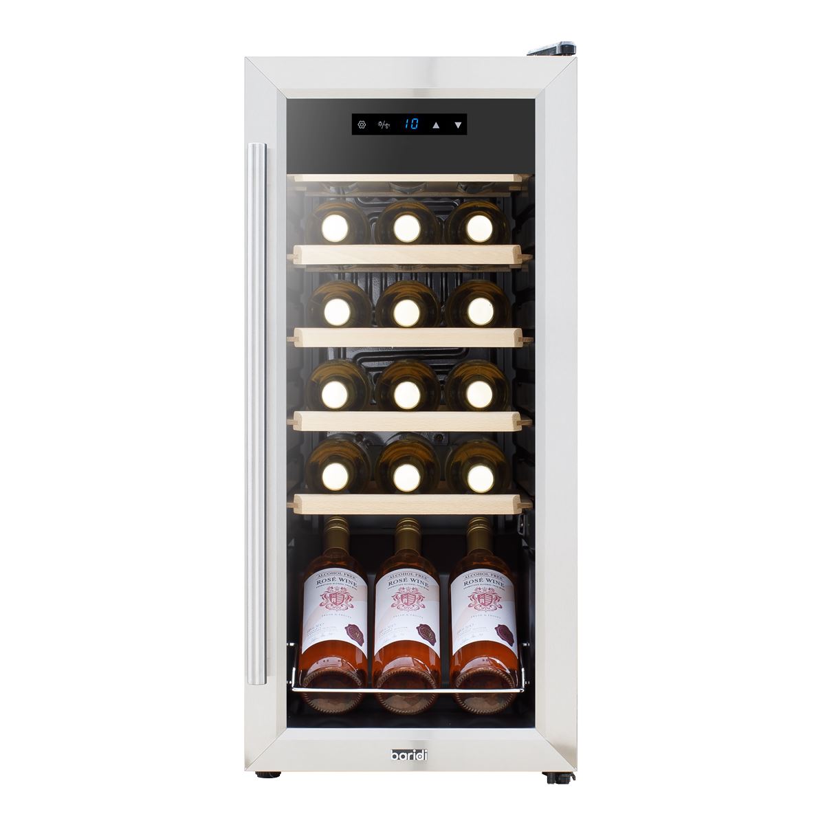 Baridi 18 Bottle Wine Fridge & Cooler - Stainless Steel