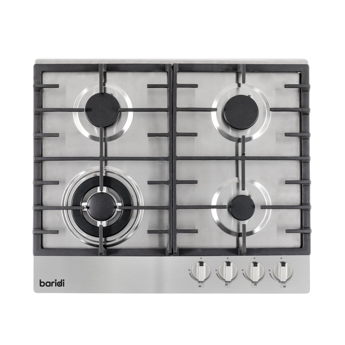 Baridi Gas Hob with 4 Cooking Zones 60cm - Stainless Steel
