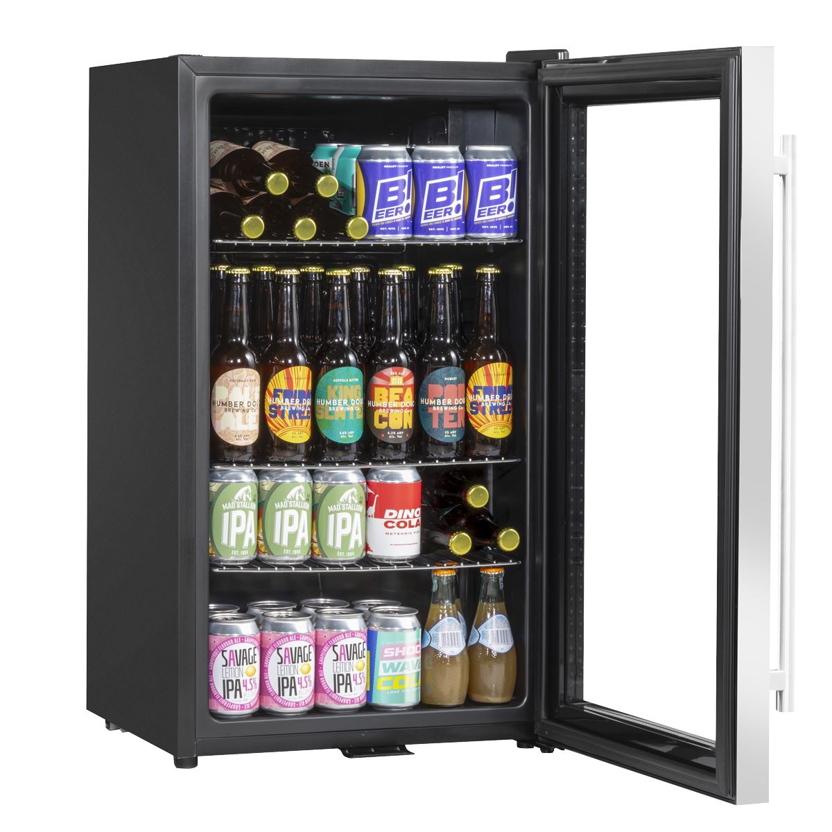 Baridi Wine, Beer & Drinks Fridge 85L Capacity - Stainless Steel