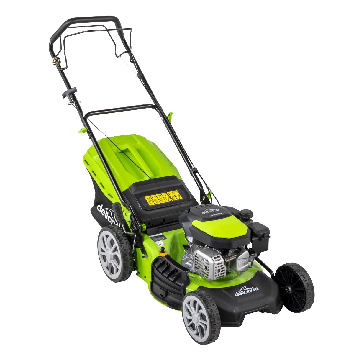 Dellonda Self-Propelled Petrol Lawnmower Grass Cutter with Height Adjustment & Grass Bag 144cc 18"/46cm 4-Stroke Engine
