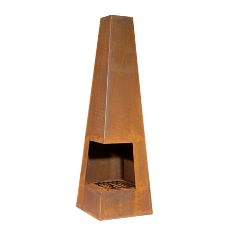 Dellonda Chiminea, Wood Burner, Heater for Outdoors W45cm x H150cm, Corten Steel