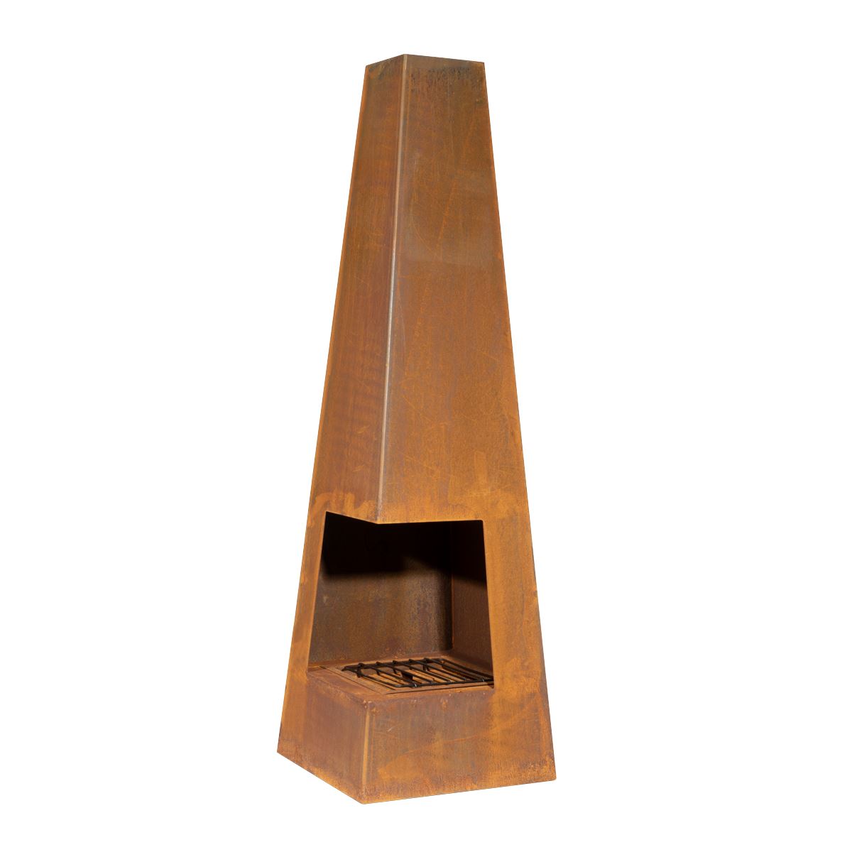 Dellonda Chiminea, Wood Burner, Heater for Outdoors W45cm x H150cm, Corten Steel