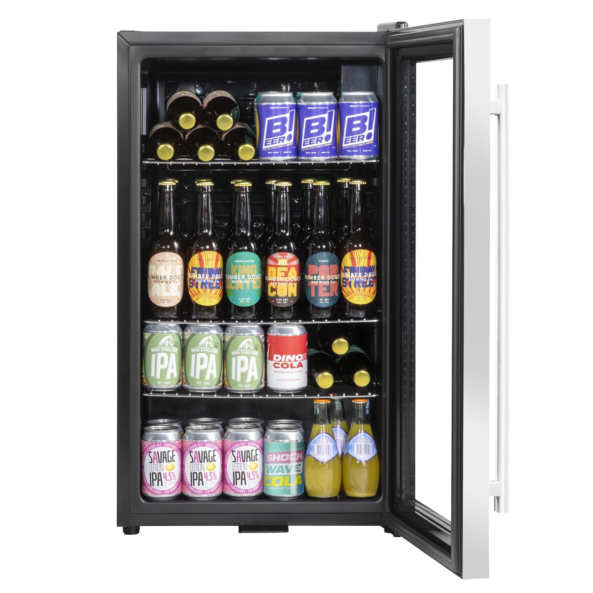 Baridi Wine, Beer & Drinks Fridge 85L Capacity - Stainless Steel