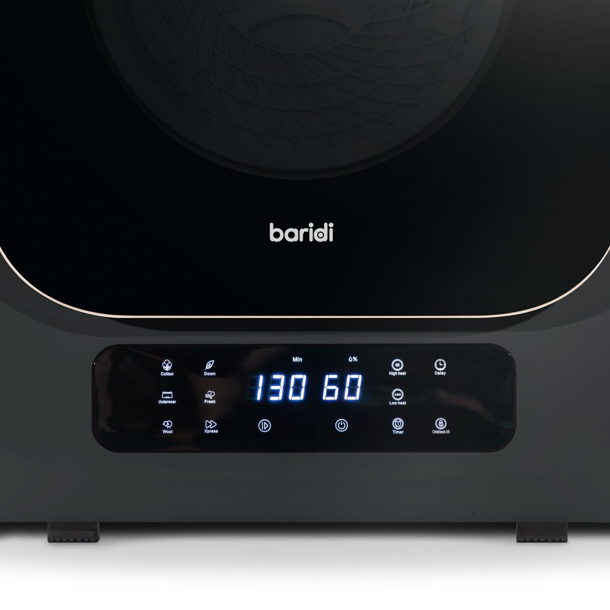Baridi Tabletop Tumble Dryer with Digital Controls 2.5kg Capacity - Black