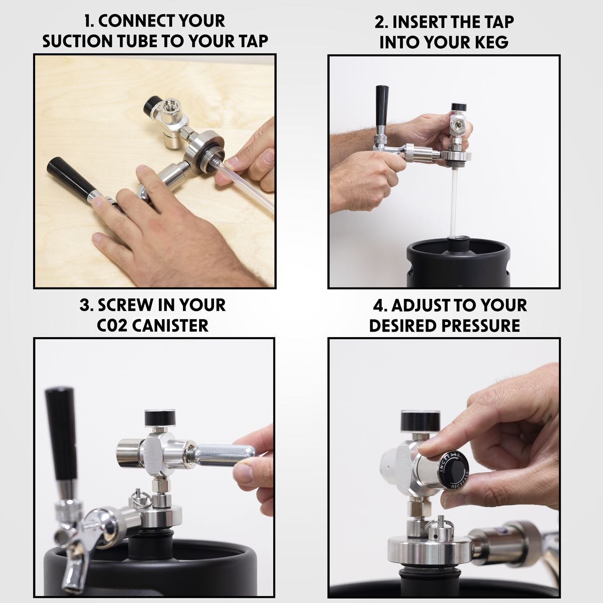 Baridi Mini Keg UK Beer Tap and CO2 Regulator