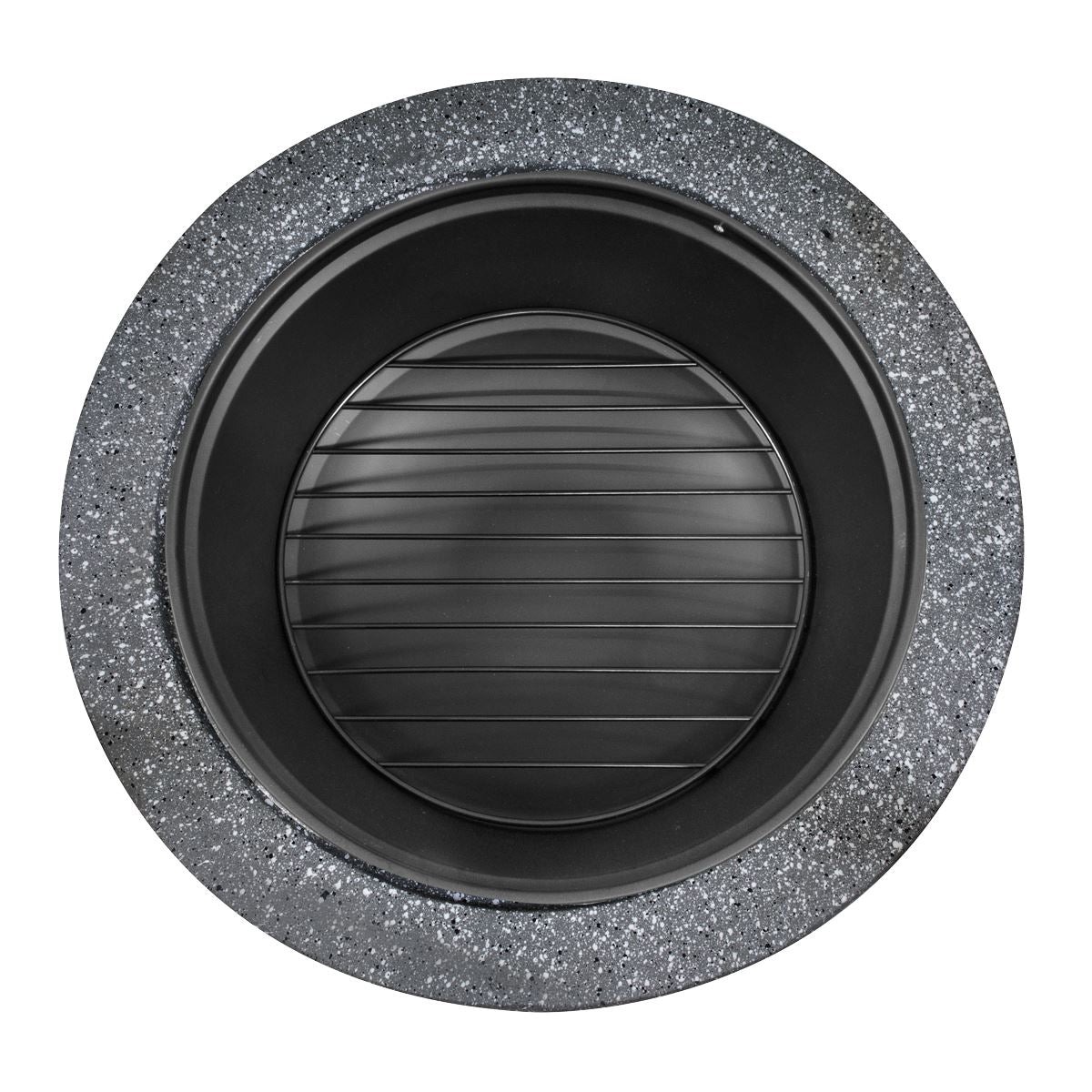 Dellonda Round MgO Fire Pit with BBQ Grill, Ø60cm, Safety Mesh Screen - Dark Grey