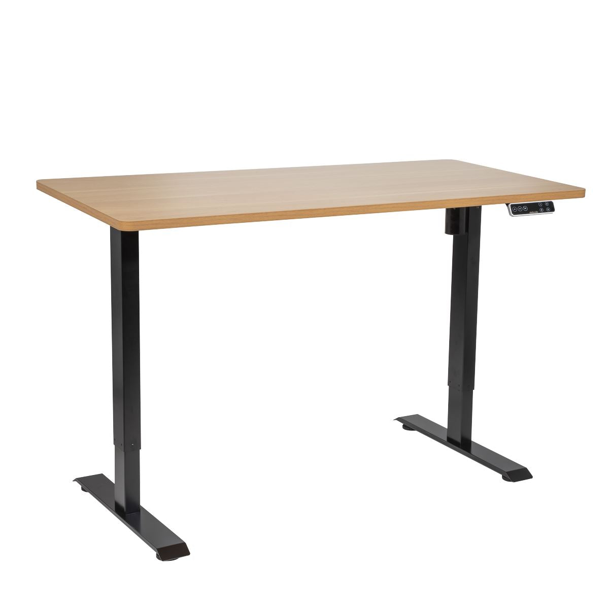 Dellonda Oak Electric Adjustable-Height Standing Desk with Memory, Quiet & Fast 1400 x 700mm
