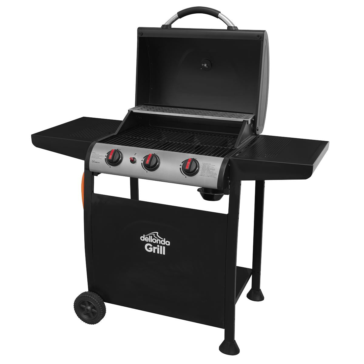 Dellonda 3 Burner Gas BBQ Grill with Piezo Ignition & Thermometer