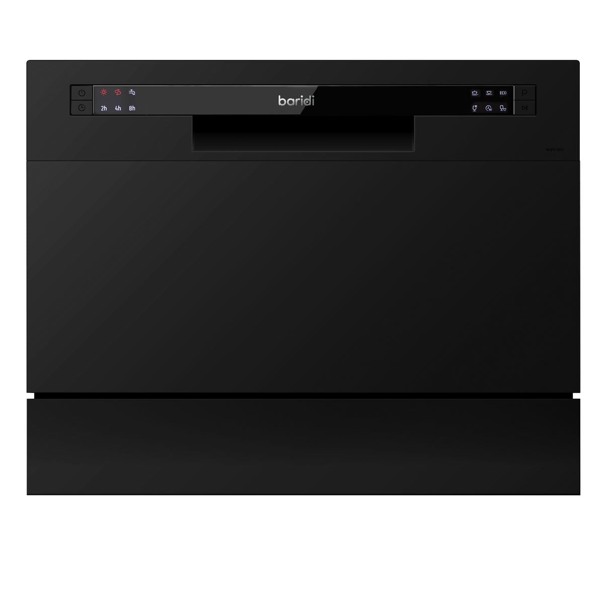 Baridi Tabletop Dishwasher 6 Place Settings 6.5L Capacity - Black