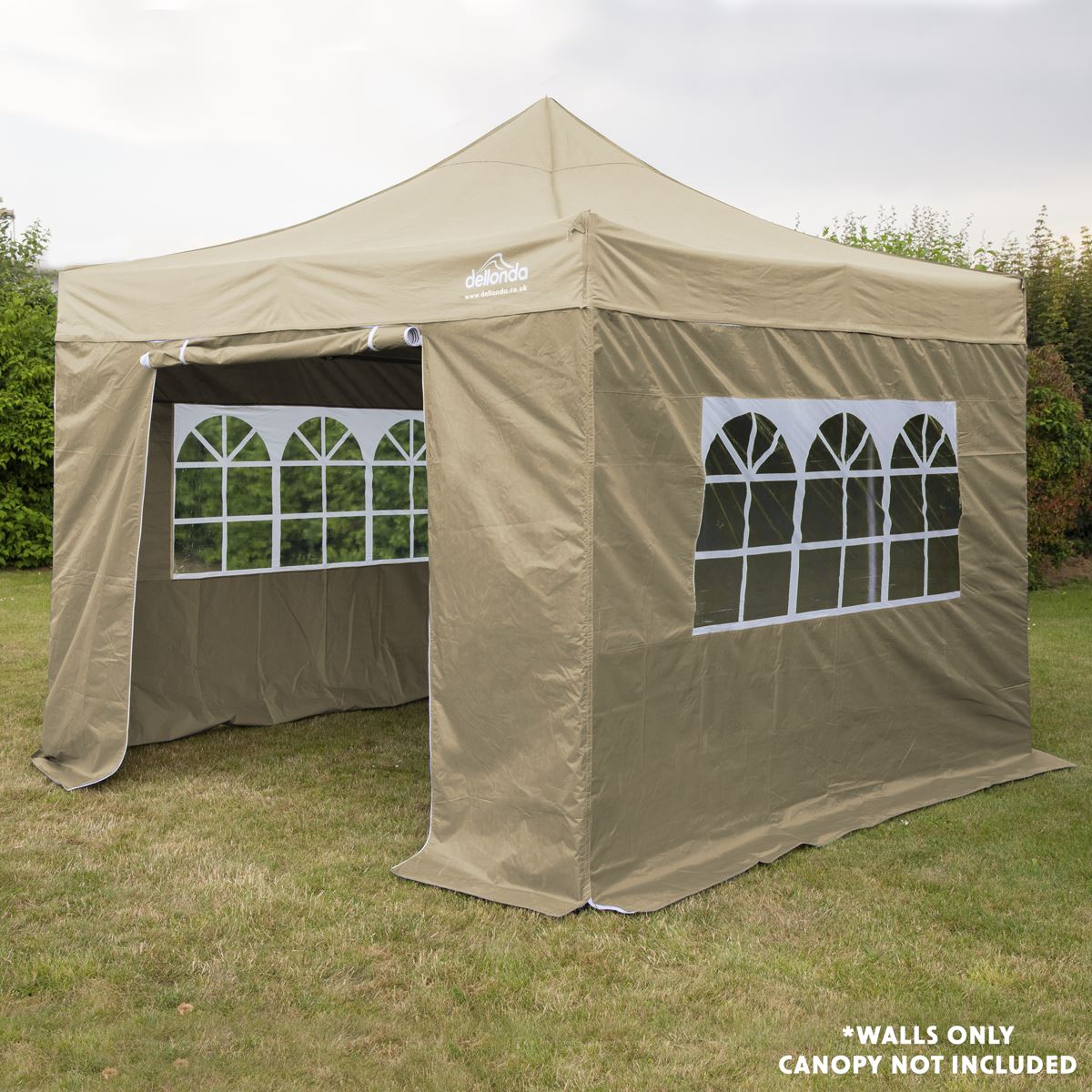Dellonda Beige Premium Side Walls/Doors/Windows for Gazebo/Marquee, Fits 2 x 2m Models