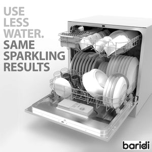Baridi Tabletop Dishwasher 8 Place Settings 8L Capacity - White