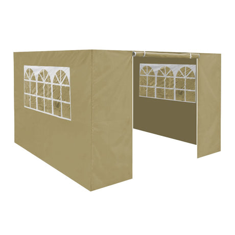 Dellonda Beige Premium Side Walls/Doors/Windows for Gazebo/Marquee, Fits 2 x 2m Models