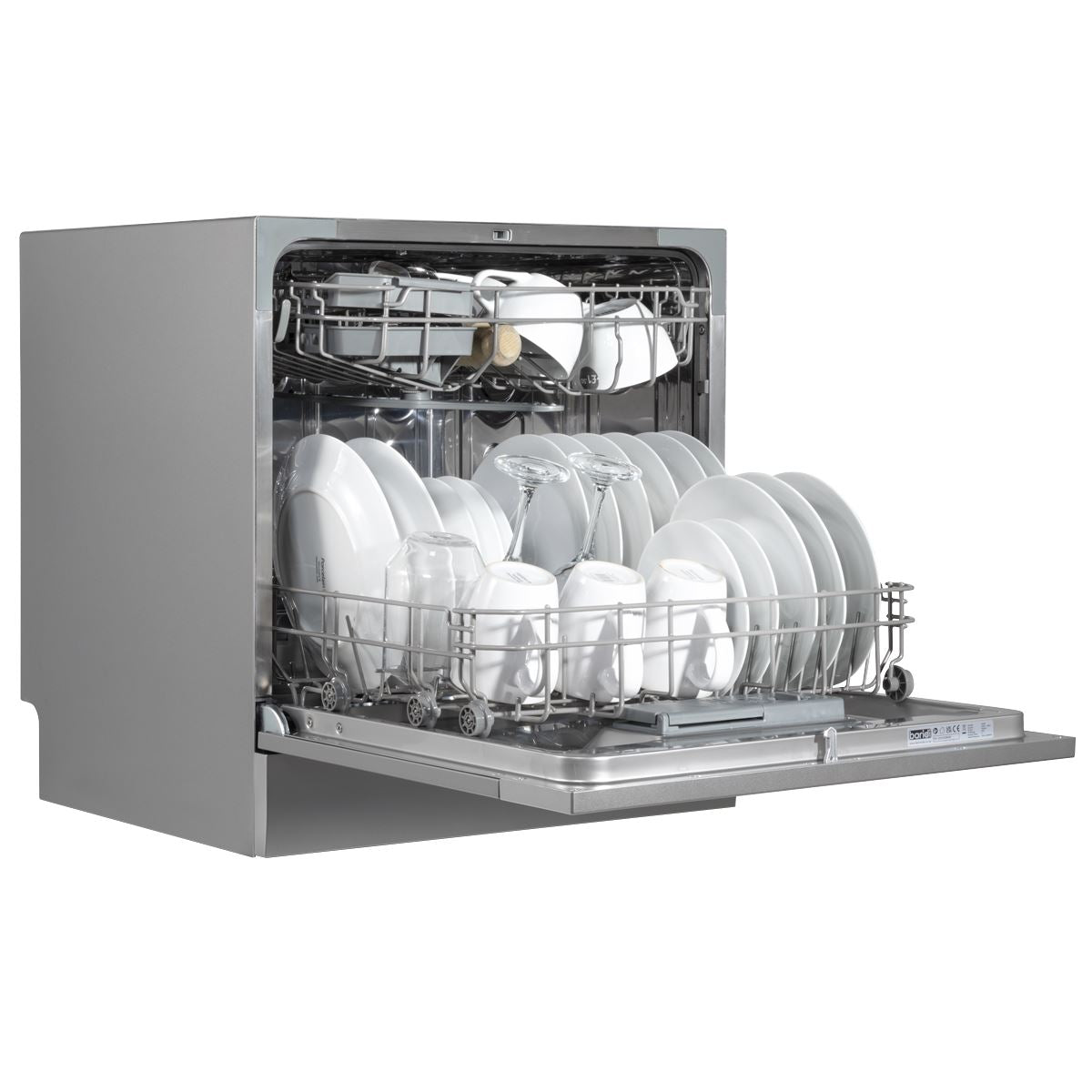 Baridi Tabletop Dishwasher 8 Place Settings 8L Capacity - Silver