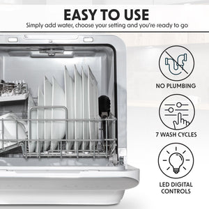 Baridi Tabletop Dishwasher 3 Place Settings 6L Capacity