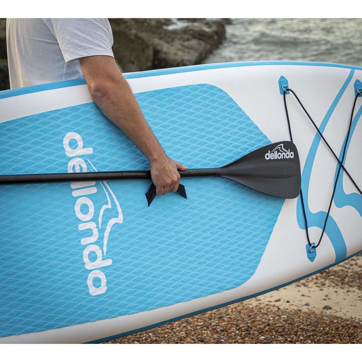 Dellonda Inflatable Stand-Up Paddle Board 10'6" - Light Blue/White