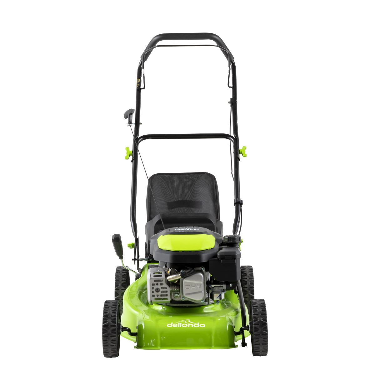 Dellonda Hand-Propelled Petrol Lawnmower Grass Cutter, 127cc 16"/41cm 4-Stroke