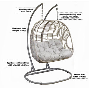 Dellonda Double Swinging Egg Chair with Cushion