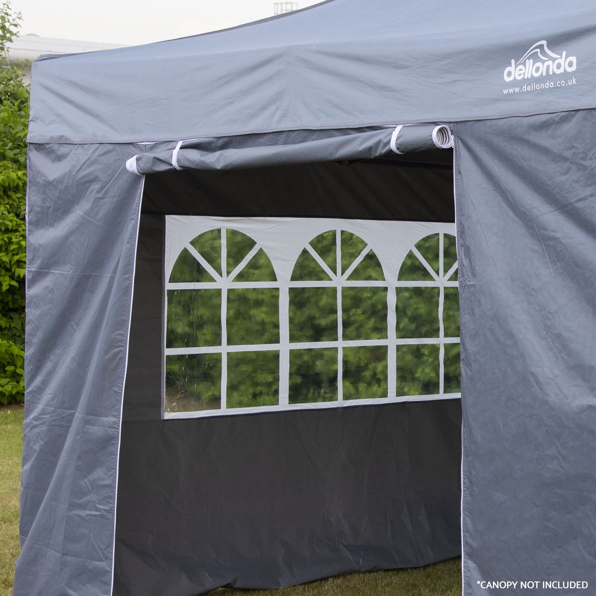 Dellonda Grey Premium Gazebo/Marquee Side Walls/Doors/Windows, Fits 3 x 3m Models