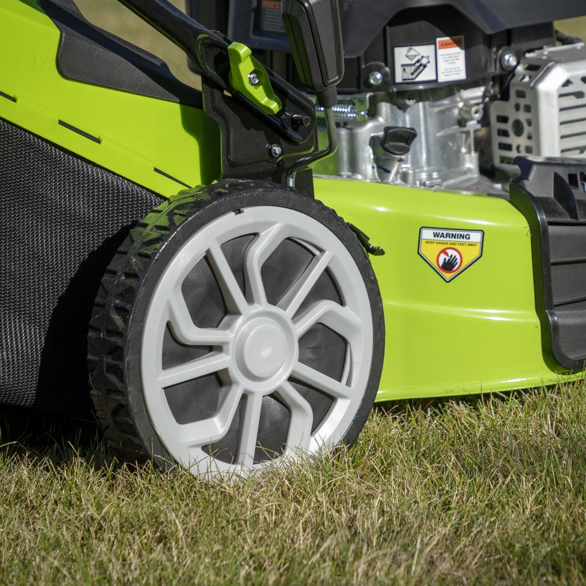 Dellonda Hand-Propelled Petrol Lawnmower Grass Cutter, 127cc 16"/41cm 4-Stroke