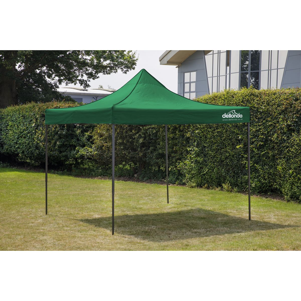 Dellonda Dark Green Premium 3 x 3m Pop-Up Gazebo, PVC Coated, Water Resistant Fabric, Supplied with Carry Bag & Accesories