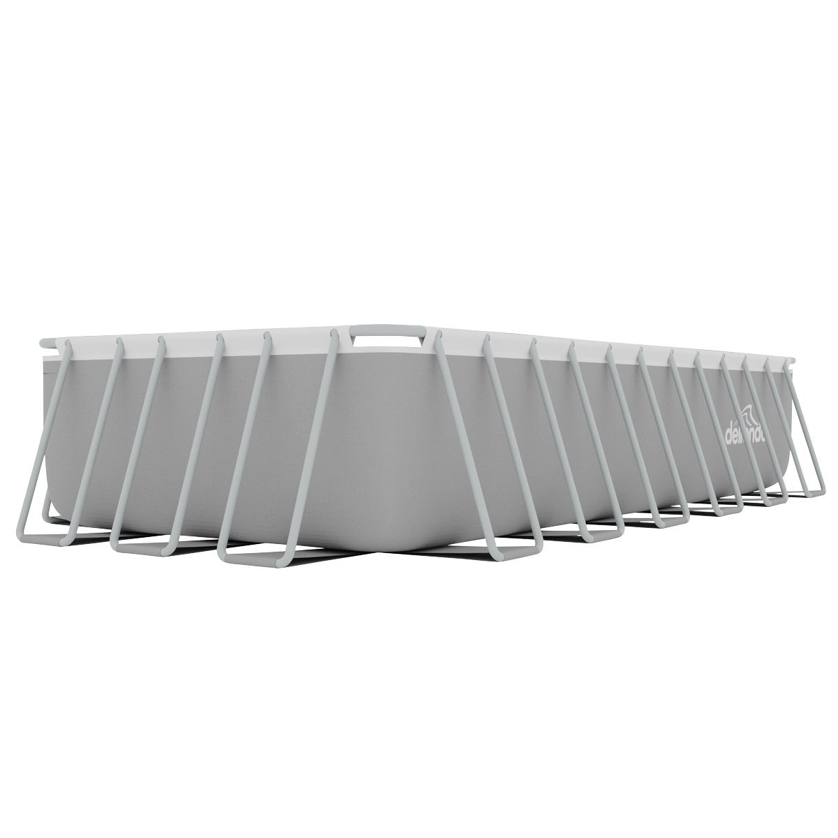 Dellonda Deluxe Steel Frame Rectangular Swimming Pool with Step Ladder & Filter Pump 25ft