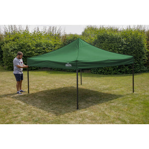 Dellonda Dark Green Premium 3 x 3m Pop-Up Gazebo, PVC Coated, Water Resistant Fabric, Supplied with Carry Bag & Accesories