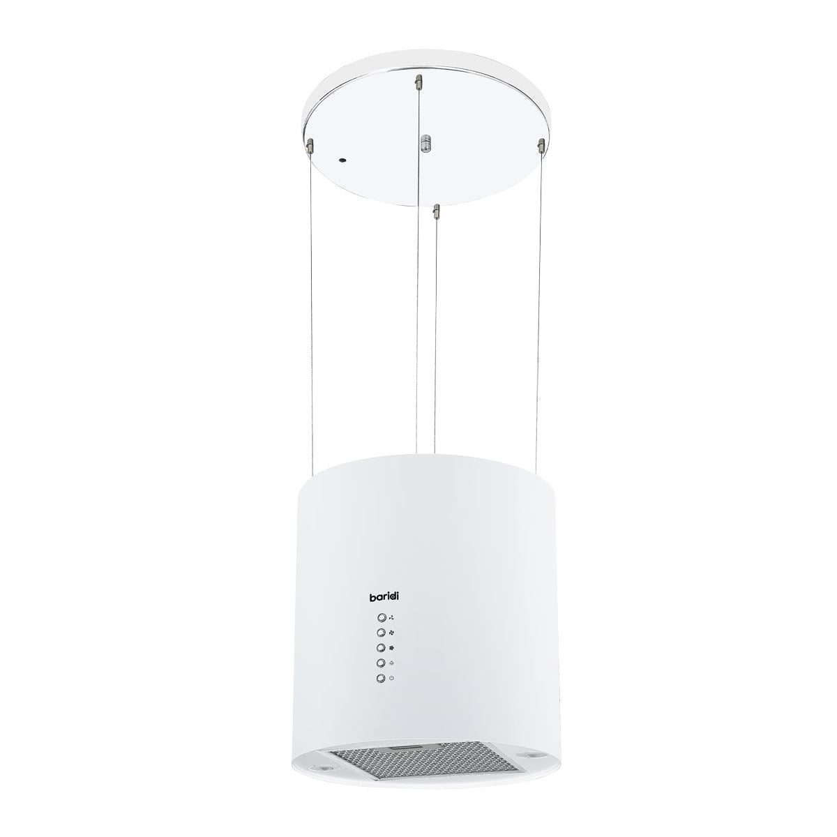Baridi Round Island Cooker Hood 35cm - White