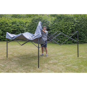 Dellonda Grey Premium 3 x 3m Pop-Up Gazebo, PVC Coated, Water Resistant Fabric, Supplied with Carry Bag & Accesories