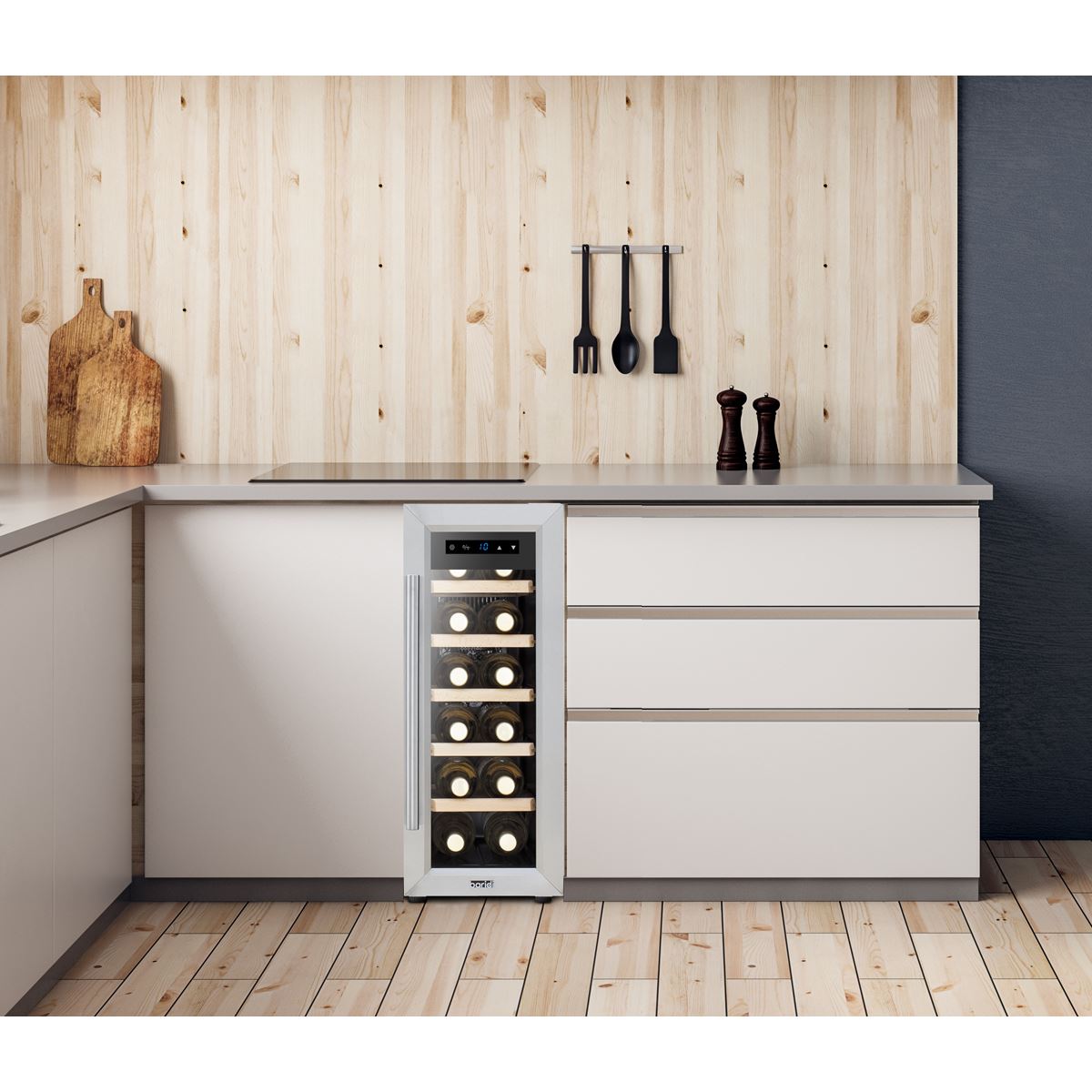 Baridi 12 Bottle Wine Fridge & Cooler - Stainless Steel