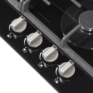 Baridi Gas Hob with 4 Cooking Zones 60cm - Black