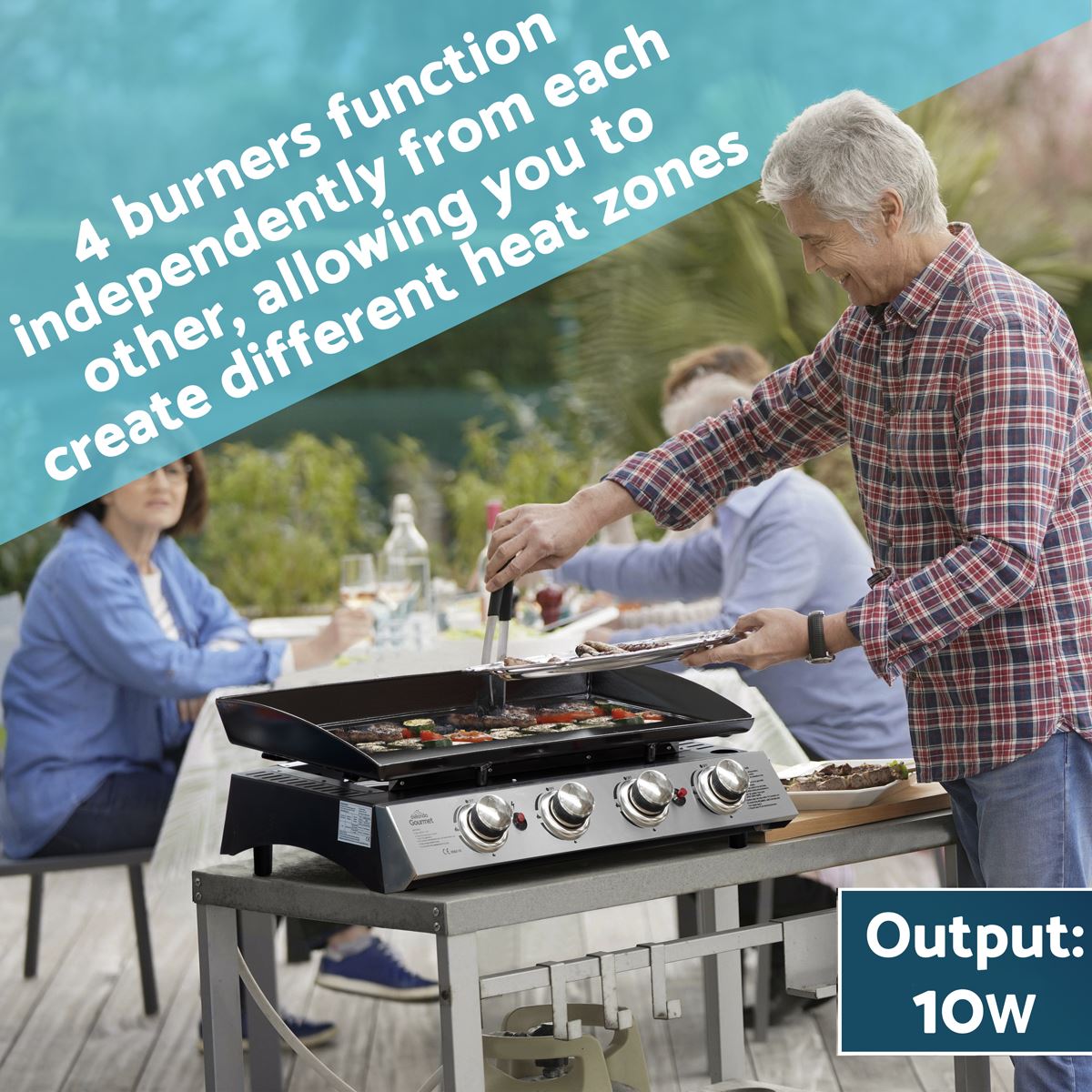 Dellonda 4 Burner Portable Gas Plancha