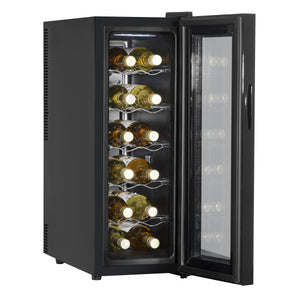 Baridi 12 Bottle Wine Fridge & Cooler - Black