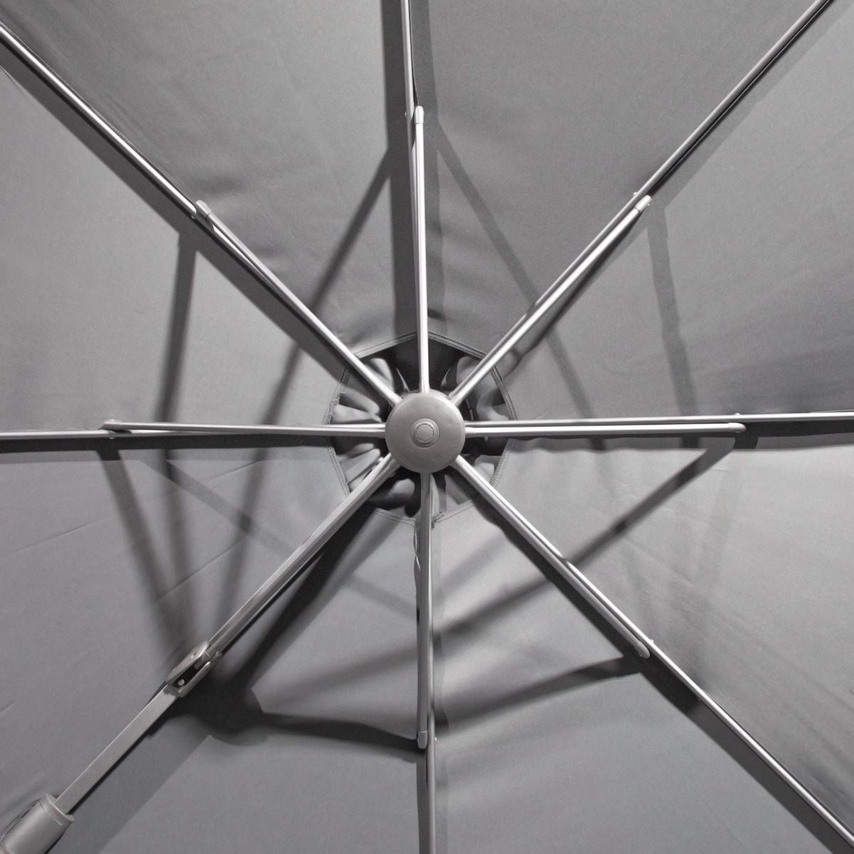 Dellonda Cantilever Parasol with 360° Rotation, Tilt & Cover 3m - Grey