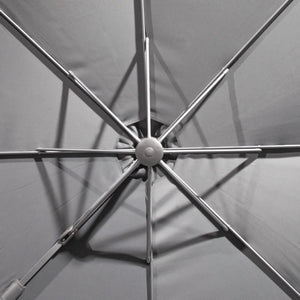 Dellonda Cantilever Parasol with 360° Rotation, Tilt & Cover 3m - Grey