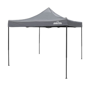 Dellonda Grey Premium 3 x 3m Pop-Up Gazebo, PVC Coated, Water Resistant Fabric, Supplied with Carry Bag & Accesories