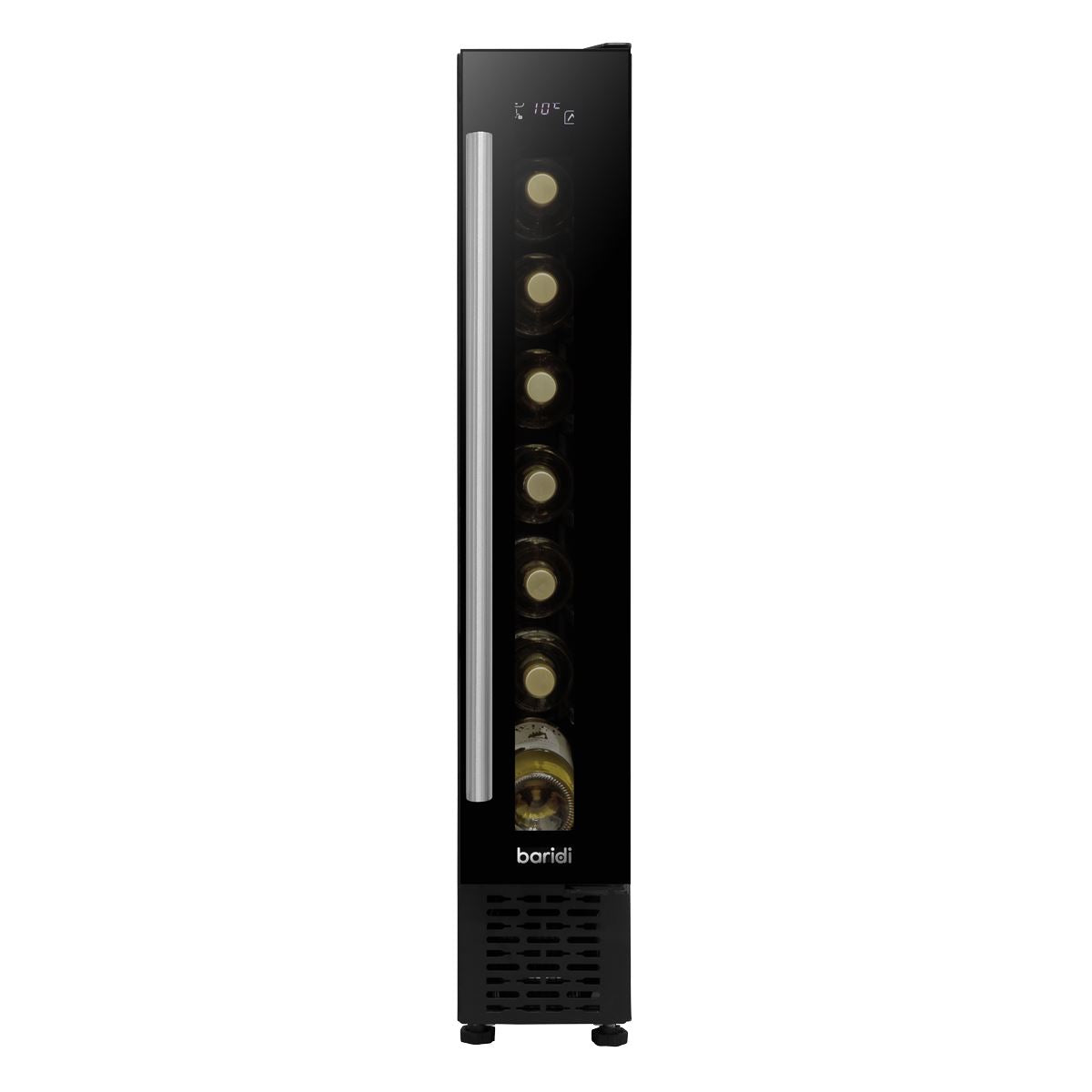 Baridi Extra-Slim 7 Bottle Wine Fridge & Cooler 15cm - Black