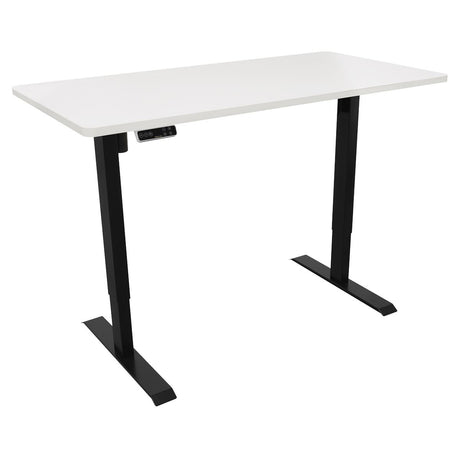 Dellonda White Electric Height Adjustable Standing Desk with Memory, Quiet, 1400x700mm