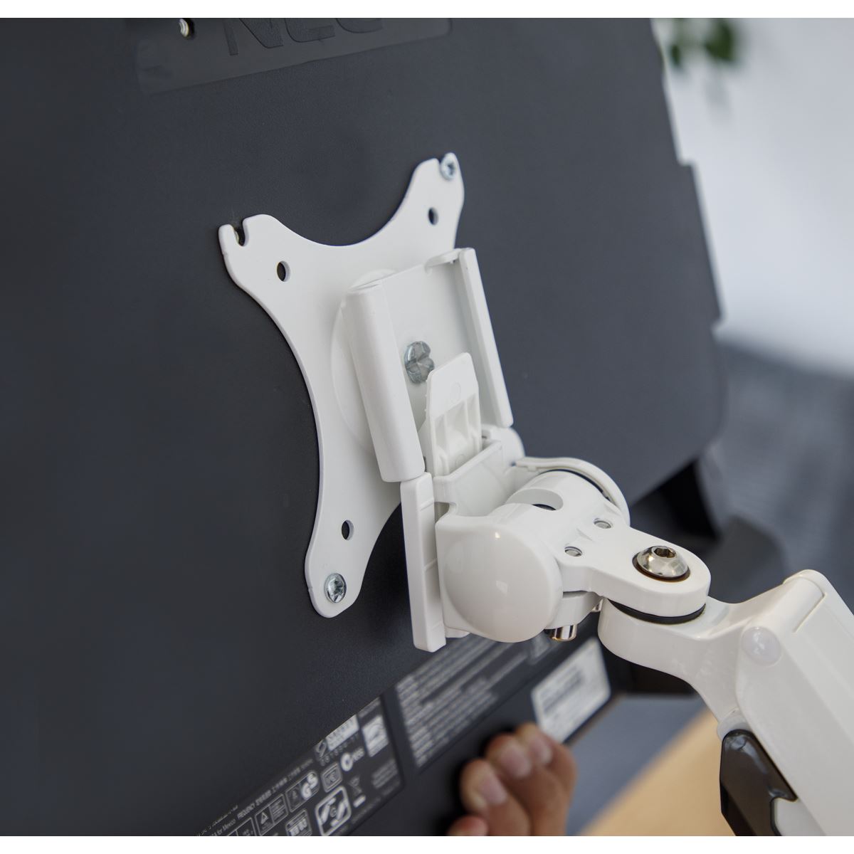Dellonda Adjustable Single Monitor Arm with 360° Rotation - White