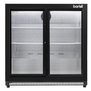 Baridi Back Bar Drinks Fridge/Cooler with Double Sliding Doors, 190L Capacity