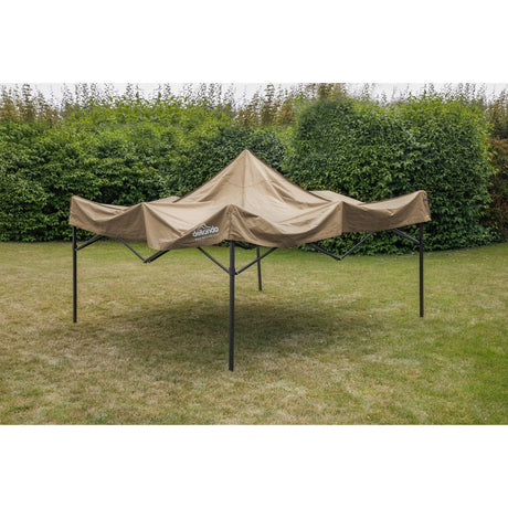 Dellonda Beige Premium 3 x 3m Pop-Up Gazebo, PVC Coated, Water Resistant Fabric, Supplied with Carry Bag & Accesories