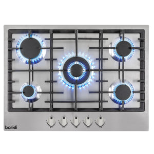 Baridi Gas Hob with 5 Cooking Zones 70cm - Stainless Steel