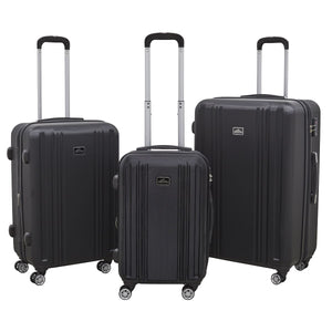 Dellonda Lightweight ABS Luggage Set with TSA Lock - Black