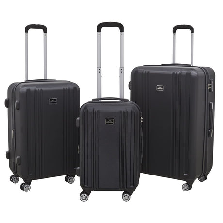 Dellonda Lightweight ABS Luggage Set with TSA Lock - Black