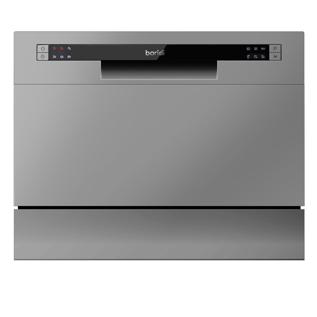 Baridi Tabletop Dishwasher 6 Place Settings 6.5L Capacity - Silver