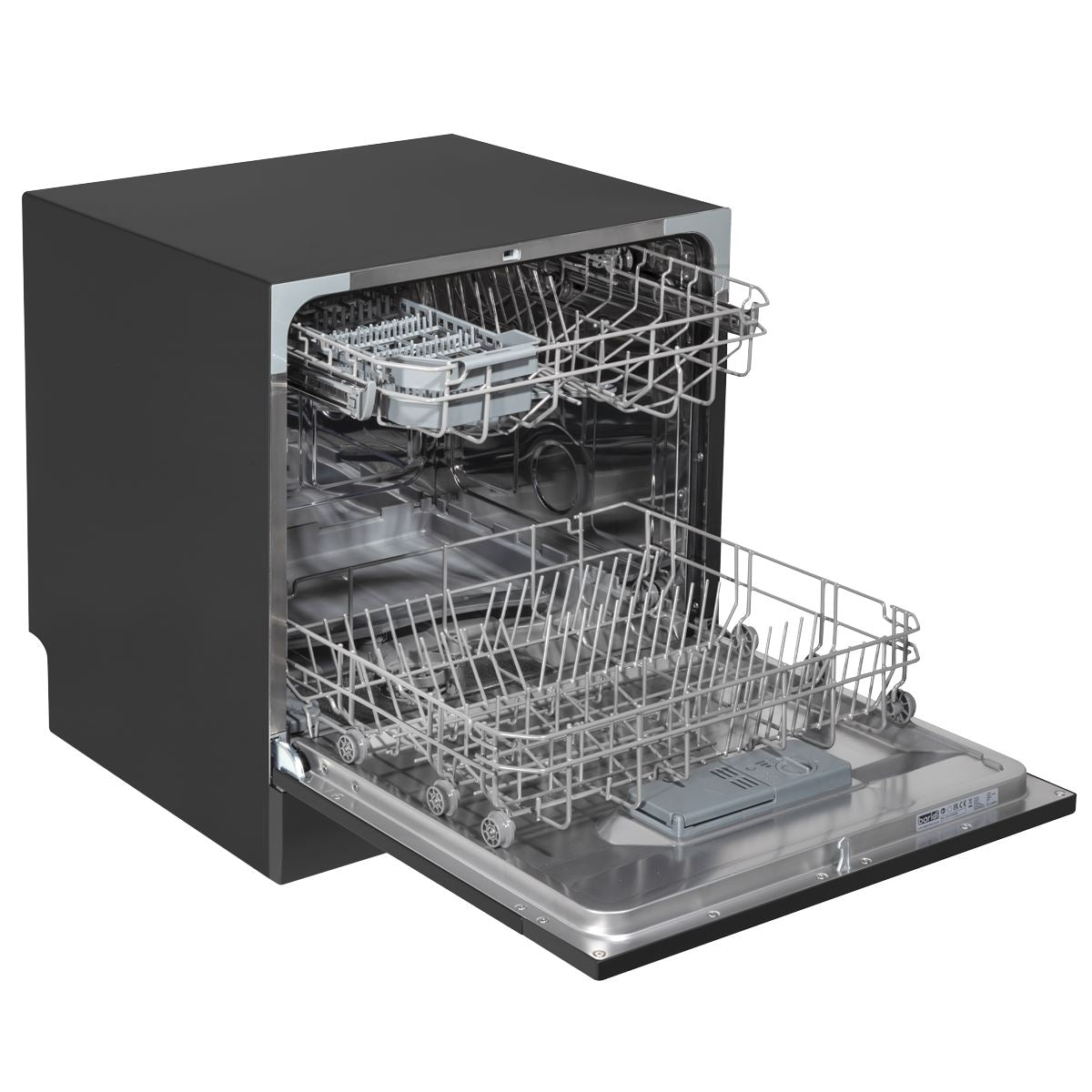 Baridi Tabletop Dishwasher 8 Place Settings 8L Capacity - Black