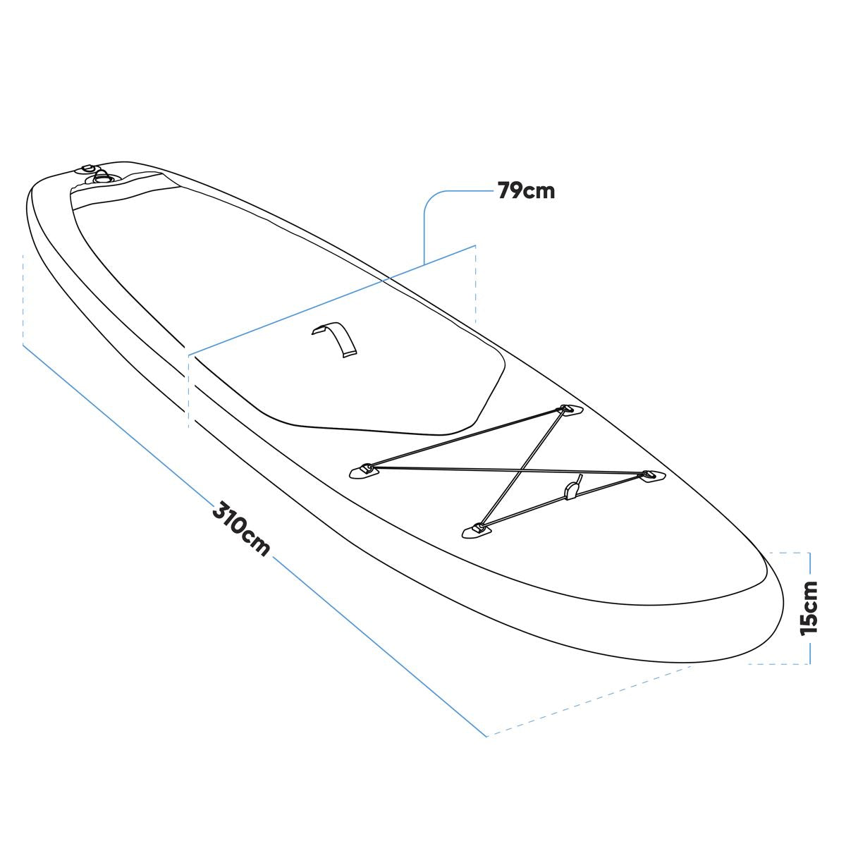 Dellonda Inflatable Stand-Up Paddle Board 10'2" - Dark Blue