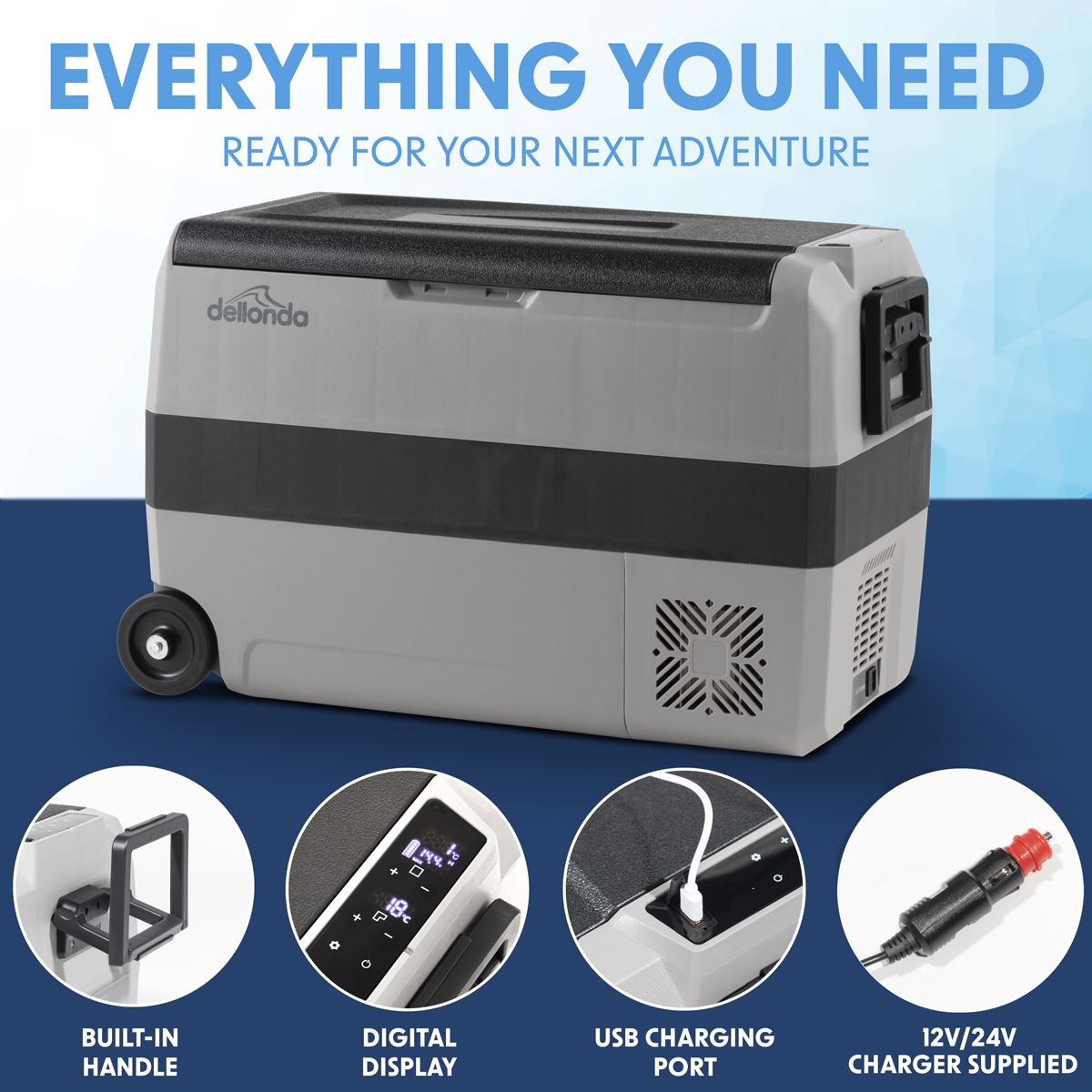 Dellonda Portable Fridge Freezer / Cool Box with LED Display 50L