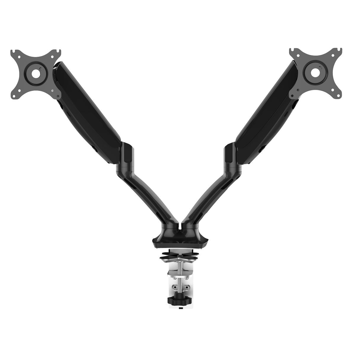 Dellonda Adjustable Double Monitor Arm with 360° Rotation - Black